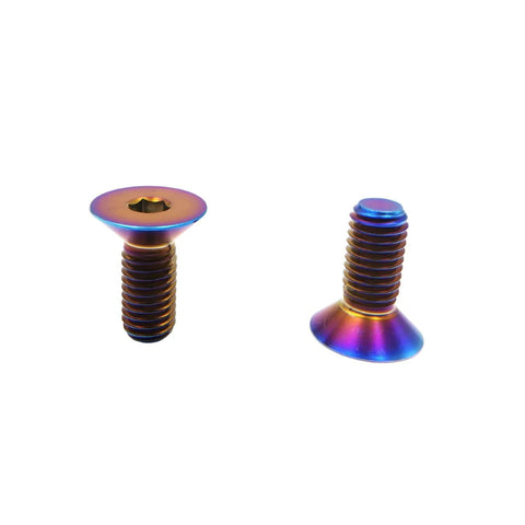 Beefy Titanium Bolts M6x20mm Burnt Blue Flat Head Hex Socket Cap Screws Countersunk Pack of 5 for Lightweight Performance