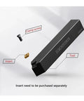 Premium Indexable Carbide Lathe Tool Bar With SCMCN2020K09 Insert showing tool, clamp screw, and insert parts for metal machining.