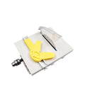 Heavy Duty 750W Electric Mini Table Saw With 5 Pcs Premium Blades showing cutting blade and guard for precise woodworking.