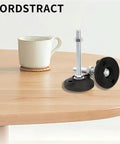 Heavy Duty Leveling Feet Set 4 Pcs M6 Thread Size D30 Base displayed on a wooden table, showing round nylon bases and rubber pads.