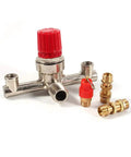 Dual Outlet Alloy Air Regulator Valve For Piston Type Compressors With V Ring Seal Fast Decompression High Precision Pressure Regulation