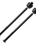 Six Piece Front Tie Rods Kit For Buick LeSabre Lucerne Park Avenue And Compatible Cadillac DeVille DTS Seville Riviera And Oldsmobile Models Inner Outer Tie Rod Ends Boots Replacement Heavy Duty Construction, two black tie rods