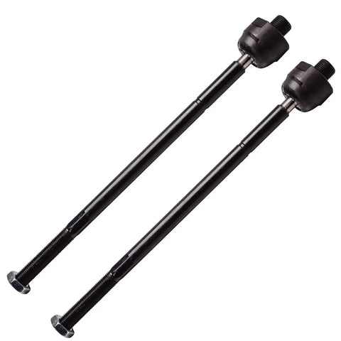 Six Piece Front Tie Rods Kit For Buick LeSabre Lucerne Park Avenue And Compatible Cadillac DeVille DTS Seville Riviera And Oldsmobile Models Inner Outer Tie Rod Ends Boots Replacement Heavy Duty Construction, two black tie rods