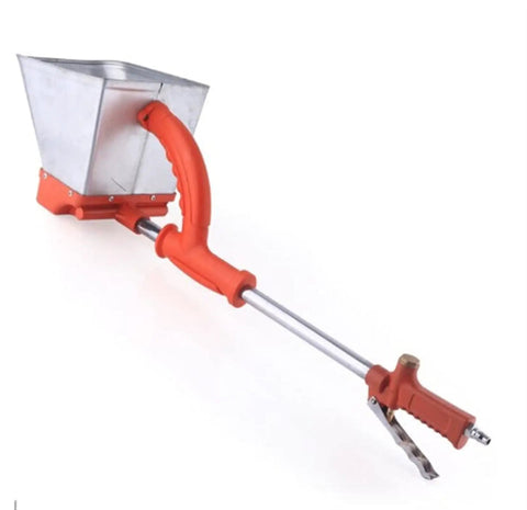 Professional Grade Kickass Mortar Sprayer And Multi Use Paint Hopper Gun with a metal hopper and ergonomic handle for easy use.