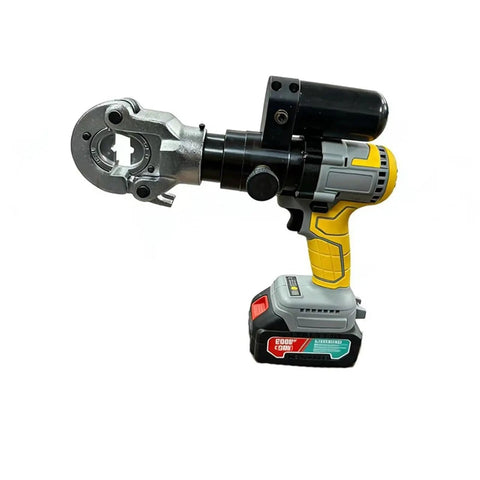 QY-300 Battery Powered Electric Crimping Tool For Copper And Aluminum Cables 16 To 300mm2 Cordless Hydraulic Wire Press Plier with ergonomic grip.