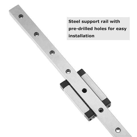 MGN12H 300mm Linear Rail Guide with Sliding Block, steel support rail with pre-drilled holes, for CNC machines and 3D printers