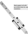 MGN9H 300mm Linear Rail Guide with stainless steel carriage block for CNC machines and 3D printers, showing pre-drilled holes.
