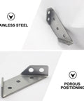 Sturdy Stainless Steel Corner Braces Set, 10 Pack, Perforated Trapezoid Angle Brackets for Furniture and Shelves, anti rust view