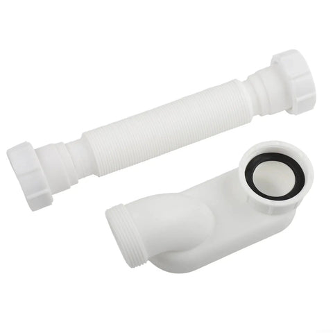 Flexible Rubber Drain Trap With G1-1/2 Threaded Ends For Bathtub Drain Applications And Straightforward Integration, featuring a low profile design.