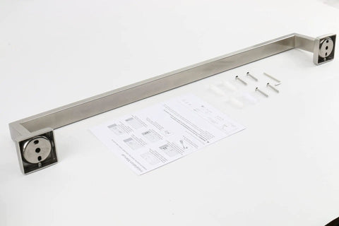 Built To Last Heavy Duty Wall Mounted Towel Rack With Square Base And Thick SUS304 Stainless Steel Towel Bar In Brushed Nickel