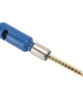 Jiawu Electric Drill Wire Stripping Tool Kit For Fast Cable Peeling Power handheld cutter with blue handle and hex shank.