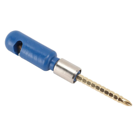 Jiawu Electric Drill Wire Stripping Tool Kit For Fast Cable Peeling Power handheld cutter with blue handle and hex shank.