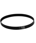 Top Tier Synchronous Timing Belt 121 Tooth MXL 0.08 Inch Pitch black rubber belt with ridged surfaces for precision drive.