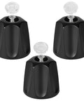 Replacement Shower Knob Kit For Verve Tub And Shower Faucets Matte Black with hot, cold, diverter knobs and screws visible.