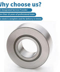 Support roller needle bearings NART/NURT series single piece, close-up of NURT25 cylindrical bezel option.