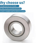Top Tier Support Roller Needle Bearing NURT30R shown from the side, featuring a silver metallic finish for car transmission use.