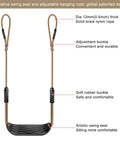 Heavy Duty Plastic Swing Seat With Non Slip Design, Adjustable Rope, Four Carabiners, Built For Indoor Or Outdoor Backyard Playsets, Kid Safe, Durable Playground Swing Seat For Fun Family Time, 2 Pack with labeled features.