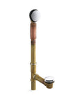 ClearFlo Brass Toe Tap Bath Drain In Polished Chrome, Built To Last Durable Brass Piping And Tee, Corrosion And Tarnish Resistant Finish