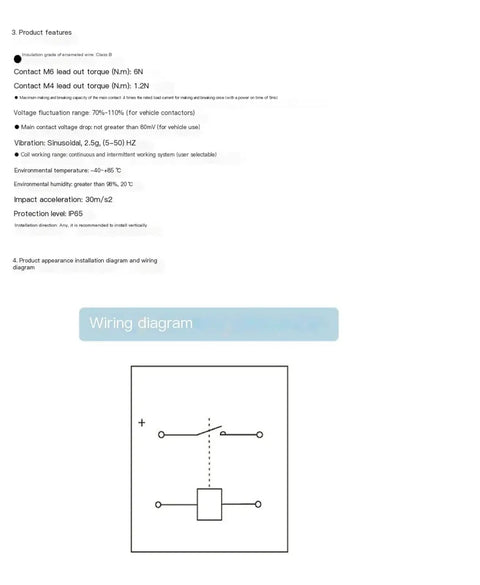 Wiring diagram for Heavy Duty DC Contactor QCC26C 400 Amp Electric Truck Stacker Motor Switch used in electric lift systems.