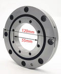 Pro Machine Shop Grade Robotic Arm Cross Roller Bearing Slewing Ring Assembly, 120mm OD, 55mm ID, precision engineering for automation.