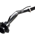 Fuel Tank Filler Neck Replacement For Gas Without Capless System Compatible With 06 08 Ford Explorer And 06 10 Mercury Mountaineer Direct Fit Easy Install Durable, black metal with attached hose, shown from side view.