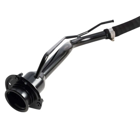Fuel Tank Filler Neck Replacement For Gas Without Capless System Compatible With 06 08 Ford Explorer And 06 10 Mercury Mountaineer Direct Fit Easy Install Durable, black metal with attached hose, shown from side view.