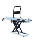 Heavy Duty Electric Scissor Lift Table, 660 Lbs Hydraulic Lifting Cart With Plug And Play Controls side view with wheels.