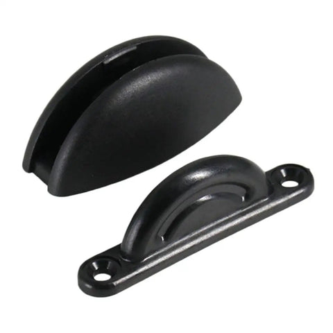 Heavy Duty Door Catch Stopper Holder Keeps Cabinet And RV Doors Open Securely To Save Walls From Scuffs Dents While Nylon Build Delivers Rock Solid Durability For Boat Motorhome Home Use Anywhere, in black.