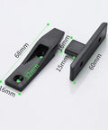 Push In Panel Clips For Kitchen Plinths And Cabinet Mounting Quick Release Fasteners With Concealed Fixing Black ABS with dimensions