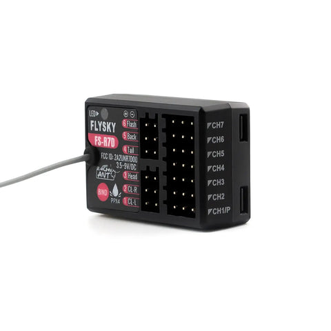 FS-R7D 2.4GHz ANT Protocol Receiver With 7 PWM Channels, Single Antenna, Flysky FS-G7P FS-ST8 compatibility for RC cars and boats
