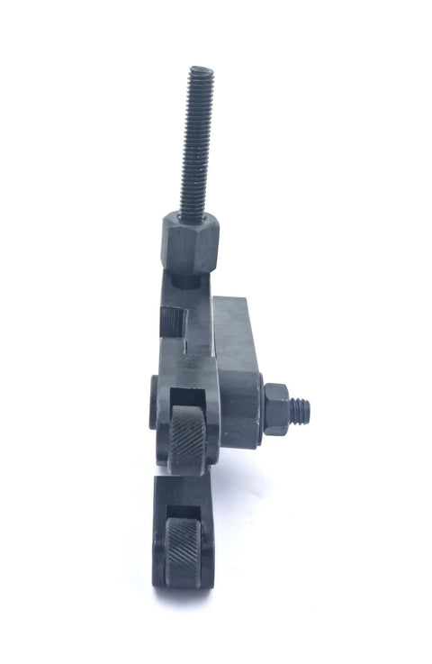 Side view of Shank Quick Action Scissor Type Knurling Tool Holder 1/2 Inch Shank Capacity 1/16 To 2-1/4 Inches Six Inch Length Hardened Steel Knurls