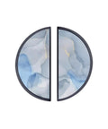2 Pack Grey Soft Fluid Cabinet Handles With 3 Inch Center Hole Semicircle Drawer Pulls featuring abstract blue panel design
