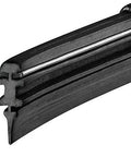 Close-up of Top Shelf Vented Metal Frame Conventional Wiper Blade 16 Inch With Natural Rubber Edge showing precision cut rubber edge.