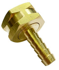 Brass Garden Hose Connector Swivel Fitting Three Eighth Inch Barb To Three Quarter Inch Female GHT Thread With Rubber Washer No-Fuss Quick-Connect Hose Fittings Leak-Free Durable Two-Pack, brass hose fitting