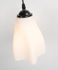 Kiven Instant Light Conversion Kit for 4/5/6inch Hole, 2-Light Glass Farmhouse Lighting pendant light with white glass shade.