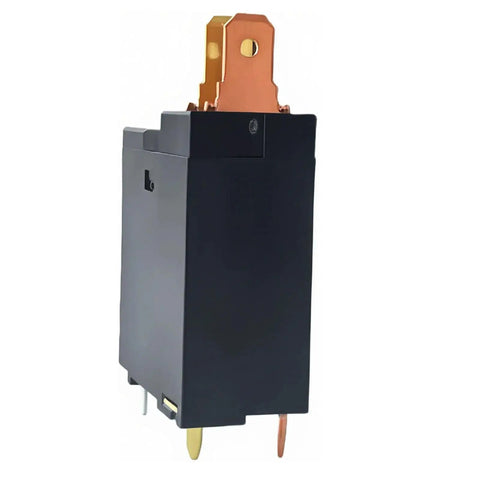 Side view of Beefy 12V DC Relay Switch For Appliances, 16A At 250VAC, 4-Pin PCB Mount With Two Quick-Connect Tabs, SPST-NO Control Board Relay.