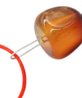 Close-up of Flexible 0.3mm Steel Wire Big Eye Embroidery Beading Needle Set Open End passing through a brown bead