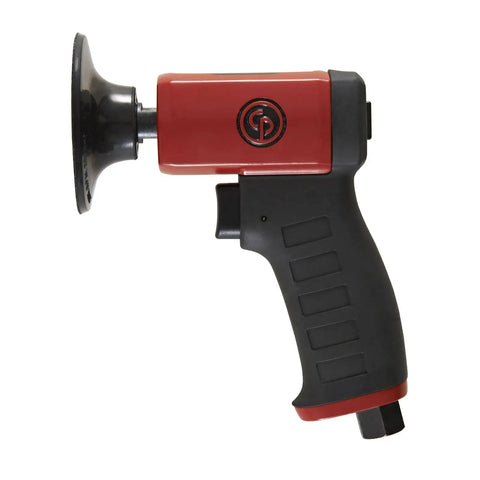 Air Rotary Sander Tool With Pistol Grip Handle 3 Inch Hook And Loop Pad 0.2 HP 150W 15000 RPM Workhorse side view