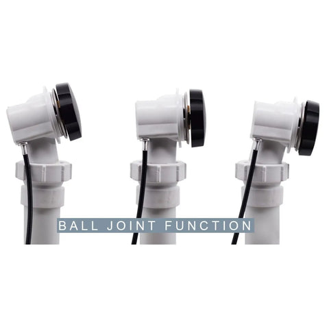 Rock Solid 1 1/2 Inch Schedule 40 Pvc Cable Driven Bath Waste Kit with ball joint function for flexible installation.