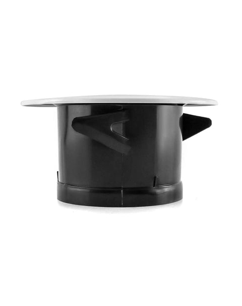 Side view of black 4 Inch Round ABS Air Vent Louver Grille Cover Set With Built In Fly Screen Mesh 4 Pack No Fuss Easy To Clean Durable