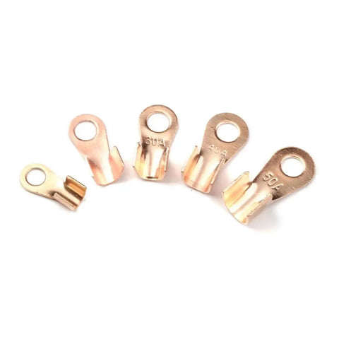Dope Heavy Duty Open Ring Type Copper Cable Wire Terminal Lugs Kit With 70 Pieces Including Assorted 10 20 30 40 And 50 Amps Non Insulated Connectors For Serious Electric Wiring Jobs That Need Reliable Power Today. Copper open ring wire lugs, assorted amp sizes