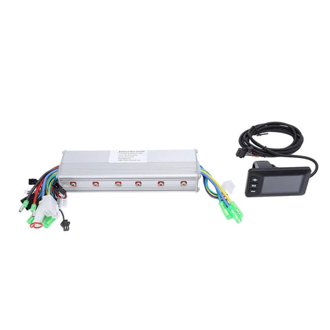 Low Noise Quiet Running 24V 36V 48V Brushless Motor Controller With LCD Display for Ebike Conversion Kit, wiring and LCD unit shown