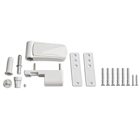 Aluminum 3D Adjustable Door Flag Hinge With Silent Close Buffer for Double Glazed Doors, white components and screws set