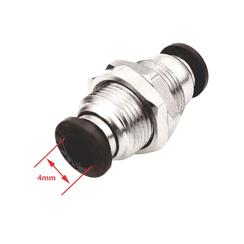 Pro Grade Pneumatic Bulkhead Union Fitting 4mm OD To 4mm OD Push To Connect For Air And Water Lines Pack Of Five No Fuss Brass And Plastic Body Easy Install 4mm bulkhead fitting