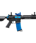Gen 2 M4 SD Blue Carbine AEG Airsoft Rifle With Red Dot Sight, 9.6V NiMH Battery, Charger, And 1000 Rounds 0.20g BBs Included