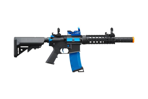 Gen 2 M4 SD Blue Carbine AEG Airsoft Rifle With Red Dot Sight, 9.6V NiMH Battery, Charger, And 1000 Rounds 0.20g BBs Included