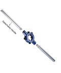 Round Die Stock Handle Wrench Set With 5/16-18 UNC Die And 25mm Die Holder, showing detachable handle feature