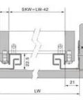 Diagram of Full Extension Drawer Slides Pair With Press-To-Release Push Open Under Mount Rails, 20 Inch Long, 500MM