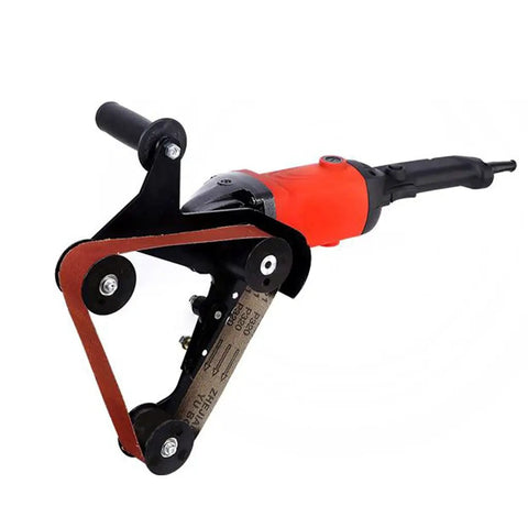 Upgrade Your Angle Grinder With This Durable Belt Sander Adapter. Compact design with rubber grip for easy use on metal and wood.
