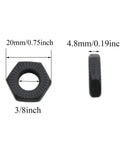Dimensions of Front And Rear Hollow Shaft Nuts 3/8 Inch Zinc Alloy Hub Lock Nuts for MTB Quick Repair 4 Pack